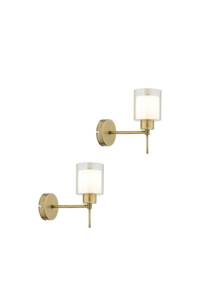Apliqa Goldie Eskitme Yatak Odası-Yatak Başı Duvar Lambası 2'li Aplik Seti