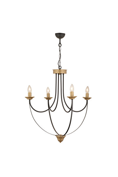 Apliqa Obito 4Lü Siyah Eskitme Modern Sarkıt Yatak odası Retro Salon Avize