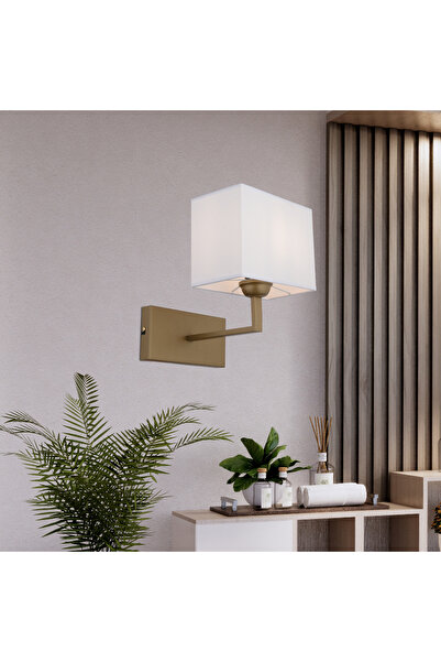 Apliqa Rylee Tekli Beyaz Şapkalı Eskitme Duvar Lambası Yatak Odası-yatak Başı...