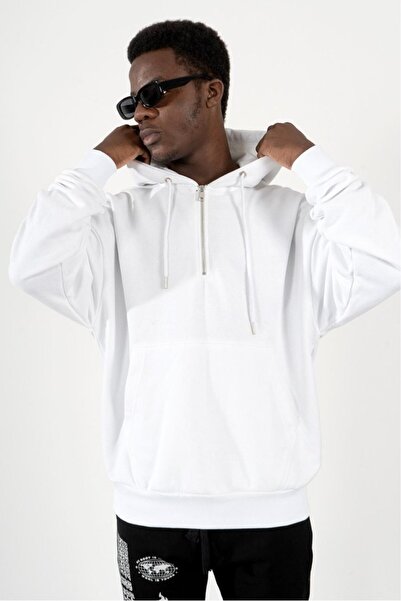 No Future Street Style Half Zip Oversize Erkek Hoodie NF0336BY