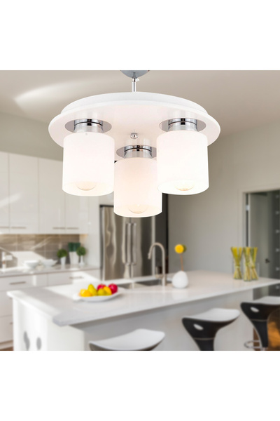 Apliqa Atlas 3 Lü Yuvarlak Beyaz Modern Genç Odası Mutfak- Banyo Mutfak Salon Spot Avize