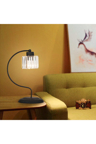 Apliqa عاكس الضوء من حجر الكريستال الأسود - غرفة المعيشة بتصميم ريترو حديث - غرفة النوم