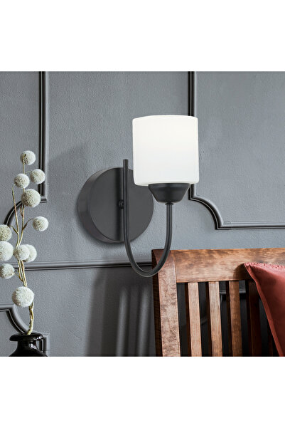 Apliqa Esila Siyah Boyalı Duvar Lambası Yatak Odası-Yatak Başı-Banyo İçin Modern Aplik