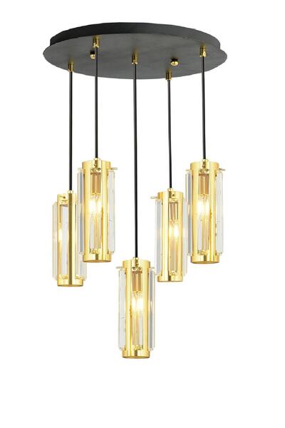 Apliqa Natali 5Li Sarkıt Gold Modern Genç Odası Mutfak Salon Sarkıt Avize