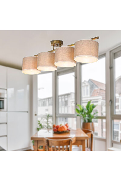 Apliqa Selina 4Lü Eskitme Şapkalı Modern Plafonyer Genç Odası Mutfak Yatak Odası Avize