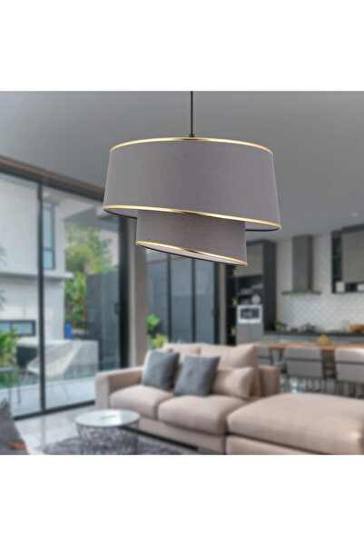 Apliqa Paoni 2 Katlı Antrasit Gold Detaylı Modern Koridor,Yatak Odası Salon A...