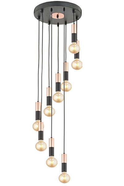 Apliqa Miranda 9Lu Sarkıt Bakır Sarkıt Modern Genç Odası Mutfak Salon Sarkıt Avize