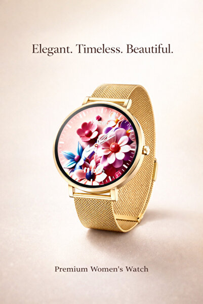 TELZEAL ساعة LOLA-6 الذكية فائقة النحافة - شاشة عالية الدقة، تتبع معدل ضربات القلب واللياقة البدنية، أزياء نسائية