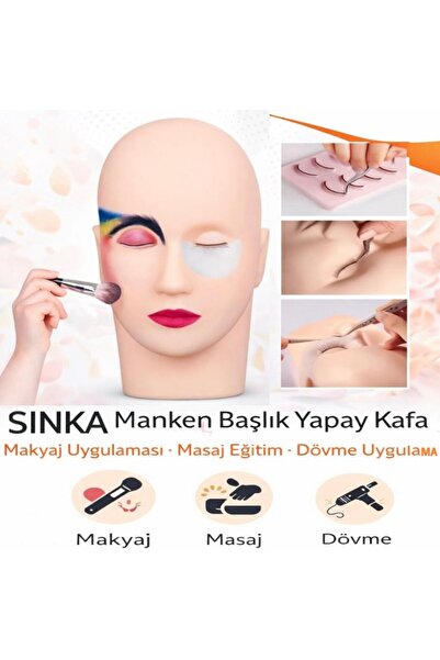 SİNKA Manken Başlık Yapay Kafa Makyaj Uygulaması Masaj Eğitim Dövme Uygulaması