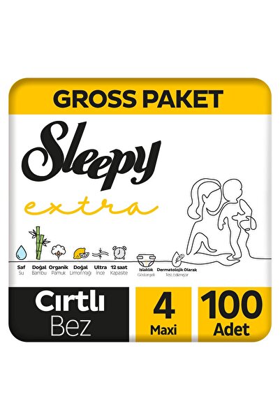 Sleepy Extra Günlük Aktivite Gross Paket Bebek Bezi 4 Numara Maxi 100 Adet