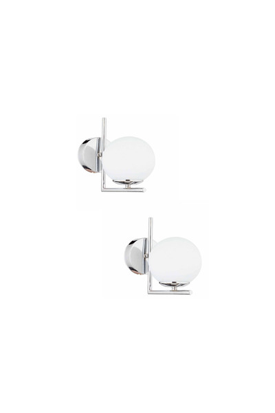 Apliqa Sara Krom Kaplama Duvar Lambası 2'li Aplik Seti Yatak Odası-Yatak Başı...