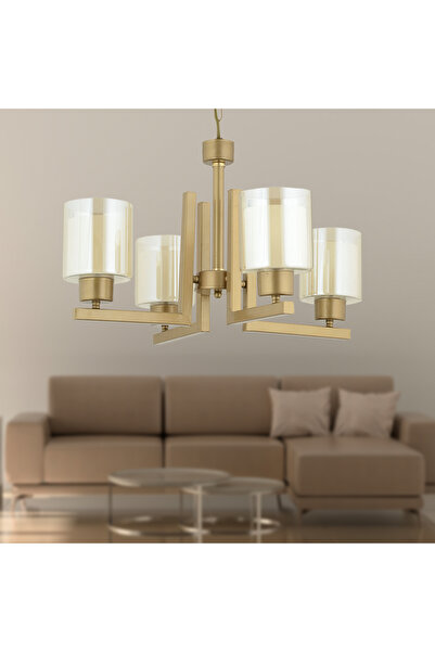 Apliqa Tisse 4 Lü Eskitme Boyalı Çift Camlı Modern Genç Odası Yatak Odası Salon Avize