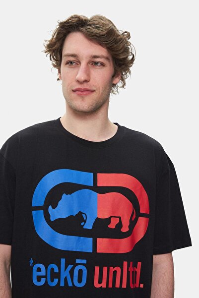 Eckō Unltd. Foster Black Crew Neck Printed Oversize Men's Tshirt