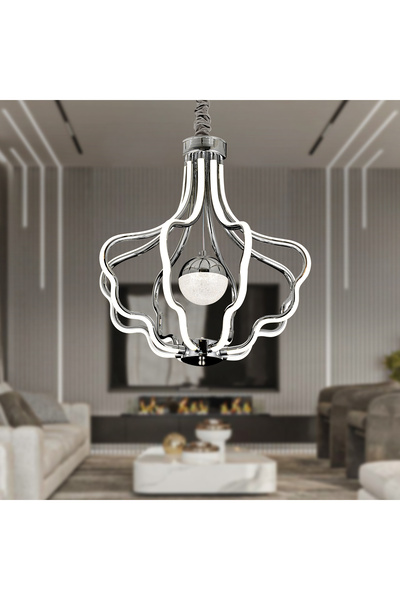 Apliqa Camelia Krom Kaplama 3 Renkli 50 Watt Ledli Modern Tasarım Oturma Odas...