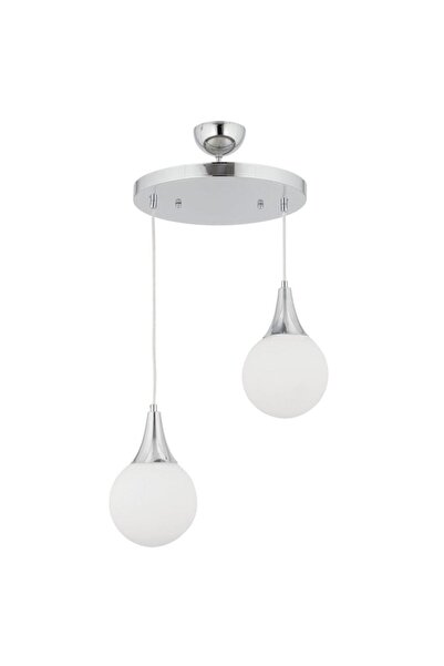 Apliqa Damla 2'Li Yuvarlak Krom Modern Koridor Mutfak Salon Avize