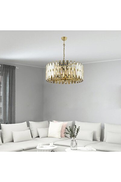 Apliqa Gallıano Eskitme  Kristalli, Taşlı Modern Tasarım Kristal Salon Avize