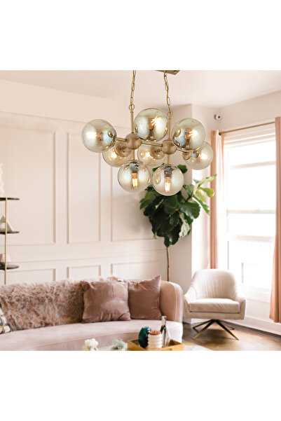 Apliqa Lamia 8Li Eskitme Modern Sarkıt Mutfak Yemek Masası Üstü Salon Avize