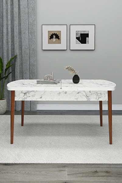 Renlife YEMEK MASASI AHŞAP MASA KELEBEK MASA AÇILIR KAPANIR 6 KİŞİLİK MASA ( ...