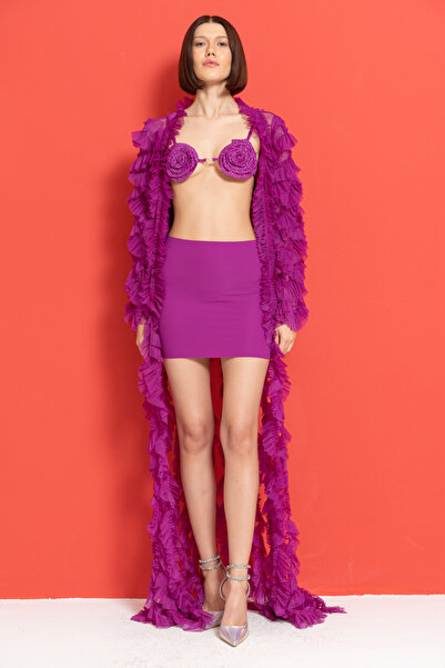 Kikiriki Magenta Yuvarlak Çiçek Büstiyer