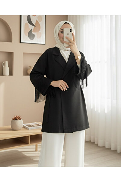 HİJABAYA Μπουφάν κιμονό με δεμένο μπροστινό μέρος και λεπτομέρεια με φούντα στο μανίκι