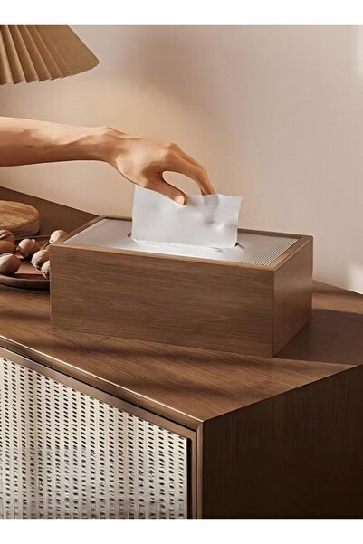 DOMEET غطاء علبة مناديل خشبية، علبة مناديل عصرية، علبة ورقية مزخرفة، حامل مناديل، موزع علبة مناديل