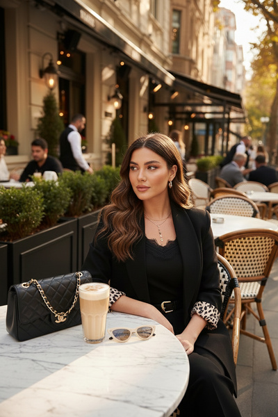 Lela Regular Fit Classic Collar Patterned Lining Detailed Blazer Jacket Jacket 6839227