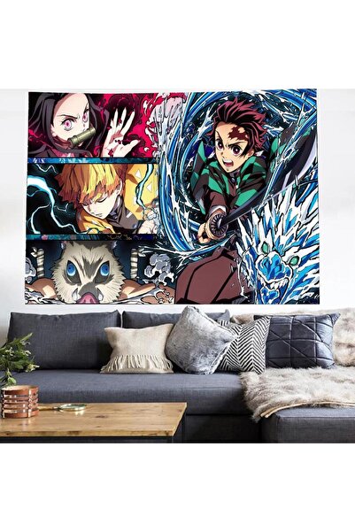 Köstebek Anime 70 X 100 Cm Demon Slayer Four Piece Duvar Halısı