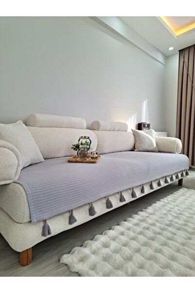 ARVA Home Koltuk Örtüsü Püsküllü Çekyat Örtüsü 200 X 95