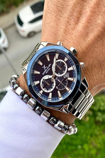 Daniel Klein ساعة يد رجالية مقاومة للماء بسلك فولاذي مع سوار هدية