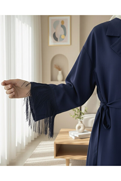 HİJABAYA Μπουφάν κιμονό με δεμένο μπροστινό μέρος και λεπτομέρεια με φούντα σ...