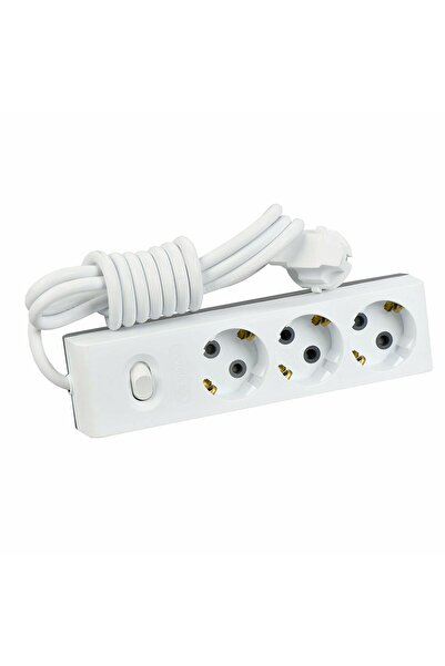 Günsan Üçlü Çocuk Korumalı Topraklı Anahtarlı Grup Priz 5 Metre