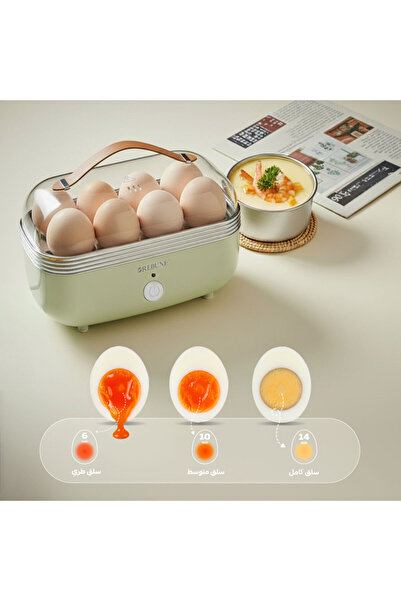 rebune جهاز سلق البيض الكهربائي سعة 8 بيضات بقدرة 400 واط مع إنذار أمان وتحكم...