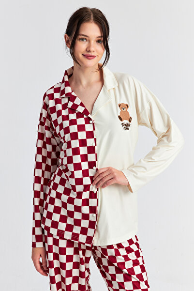 Ecrou Women's Burgundy Tdyi Peter Pan collar Trouser Suit