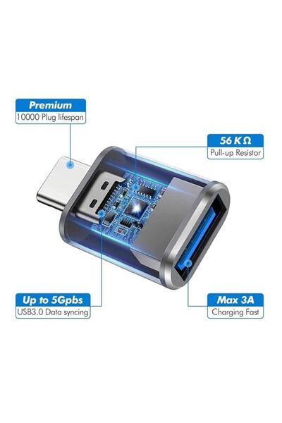 ATAELEKTRONİK Macbook Pro Air Iphone Huawei Oppo Xhaomi Mi Usb To Type-c Otg ...