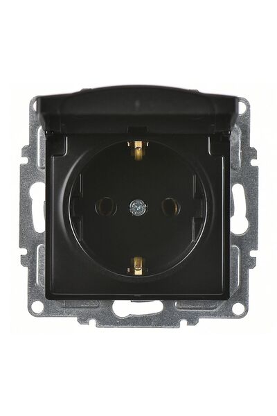 Günsan آلية المقبس المؤرضة ذات الغطاء الأسود المعدني