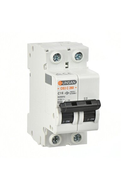 Günsan Elektrik Günsan Valta Otomatik Sigorta 2 Kutup 6kA C Tip 16A