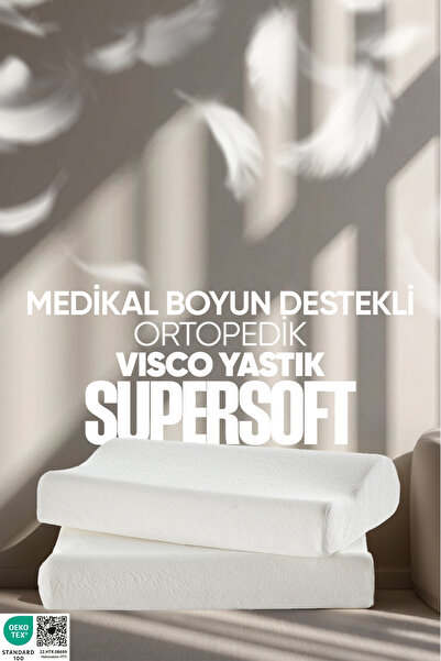 Pillow Market Ortopedik Visko Yastık - Boyun Düzleşmesi için Tek Taraflı Visc...