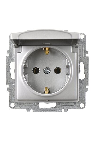 Günsan Visage Gümüş Kapaklı Topraklı Priz Mekanizma