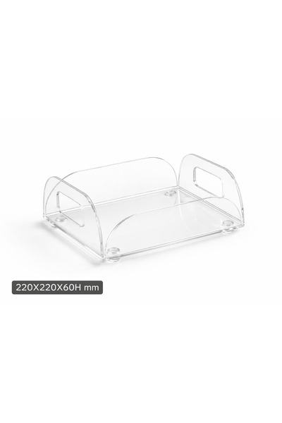 ALKHANBASHI صينية تقديم أنيقة شفافة | تصميم عصري متعدد الاستخدامات صغير الحجم