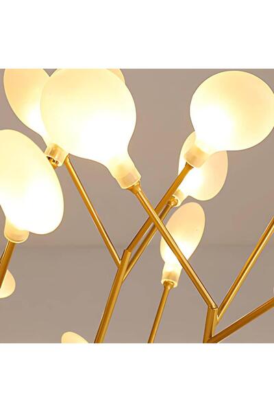 ACCEPT ثريا سقف دائرية ذهبية عصرية بتصميم أغصان متفرعة 27 لمبة