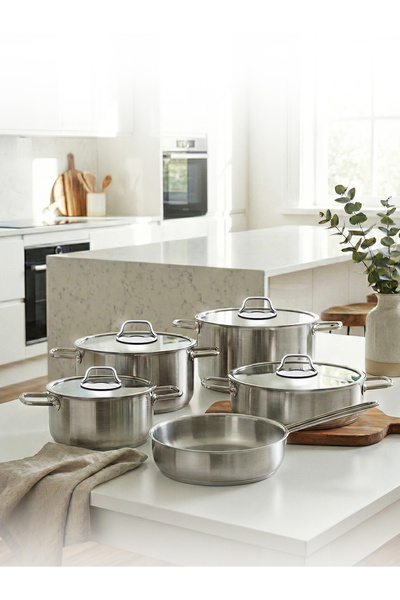 Hascevher Octavia 9 Pcs Cookware Set (18/20/24 Pots/24 Casseroles/24 Pans)