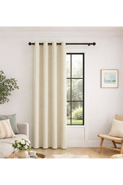 L&Wen Solid Blackout Curtains, 1 Panel Drapes Grommet Room Window Curtains (B...