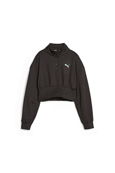 Puma سويت شيرت نسائي للتدريب بنصف سحاب من Cloudspun Fashion - أسود