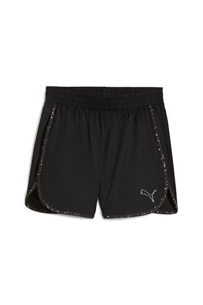Puma Womens INTERGALACTIC High-Waist 4" Shorts - Black