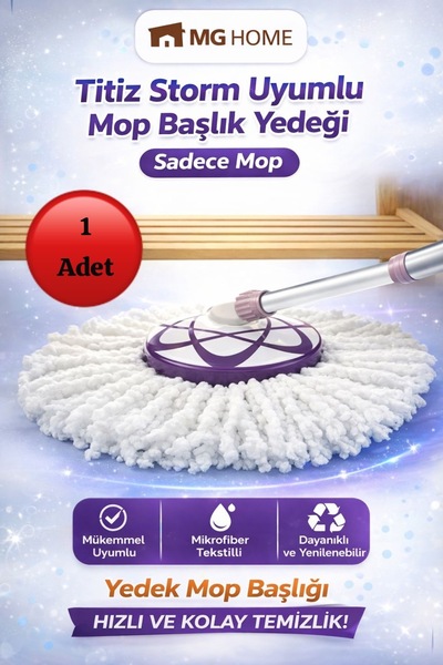 VENON 1 Adet 💙KALİTELİ 💙 TİTİZ Storm Mafsallı Mop Yedek Bez Tp-855 Mikrofib...