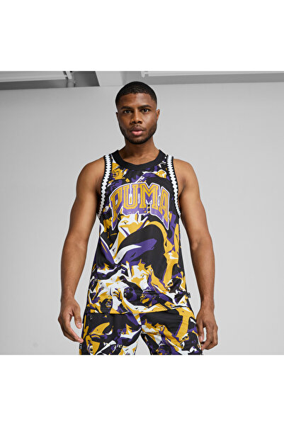 Puma Mens Rival Rage All-Over Print Mesh Tank - Purple