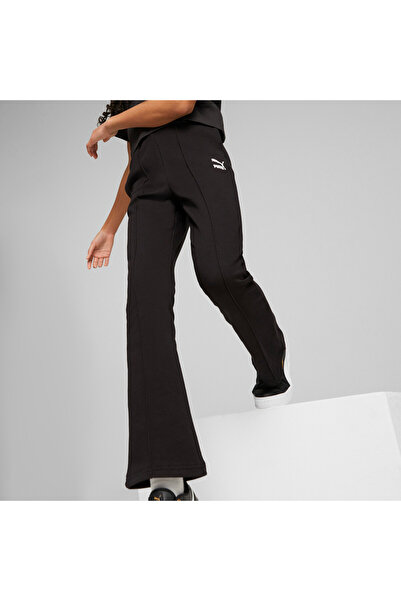 Puma بنطلون كلاسيكي واسع للفتيات الصغيرات - أسود