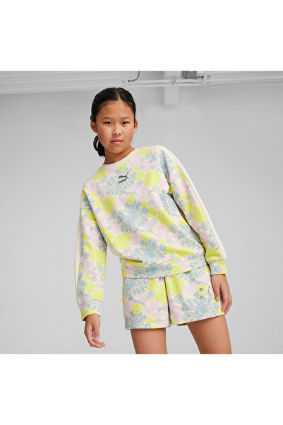 Puma سويت شيرت T7 SNFLR للفتيات الصغيرات - متعدد الألوان