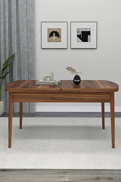 Renlife YEMEK MASASI AÇILIR 80X170 AHŞAP LUXRY SERİSİ MASA (CEVİZ KEMAN)