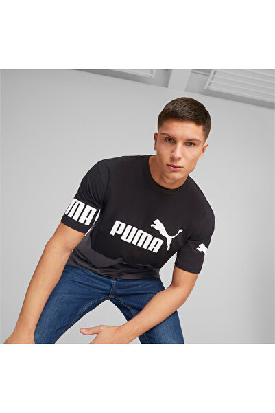 Puma Mens POWER Colourblock T-Shirt - Black